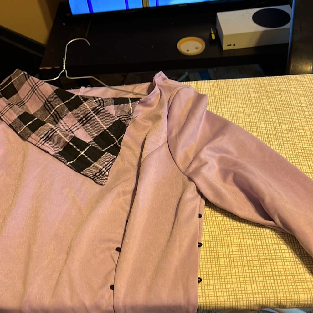Purple dress with platinum